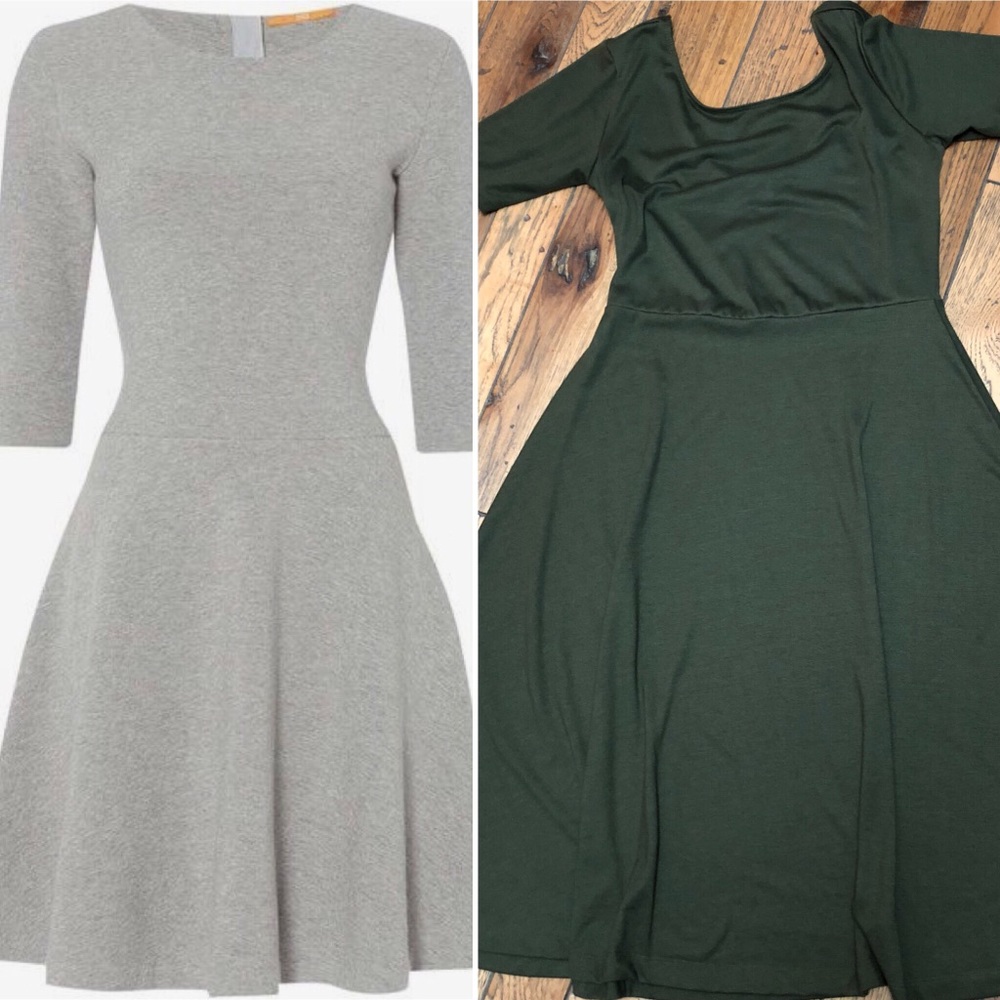 Olive Green Fit n Flare Premise Dresses